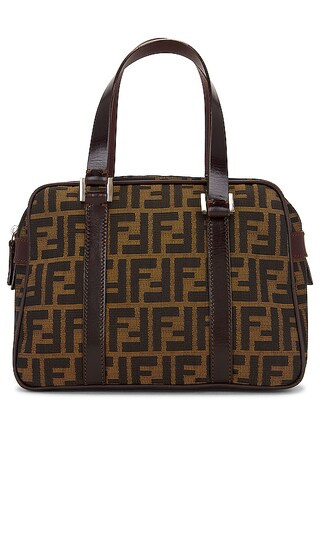 Fendi Zucca Boston Bag in Brown | Revolve Clothing (Global)