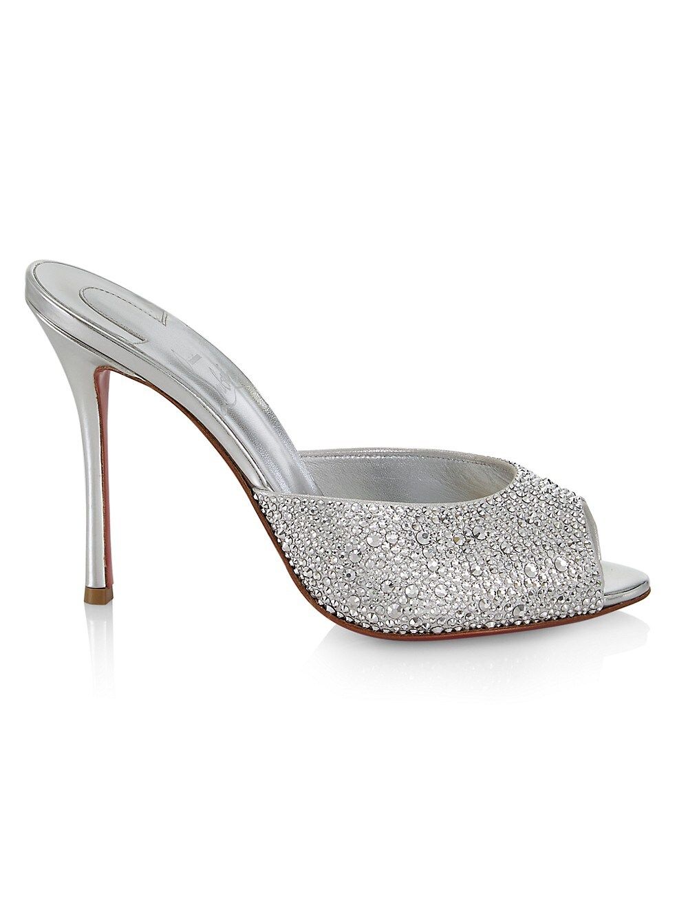 Christian Louboutin Me Dolly 100 Embellished Metallic Suede Mules | Saks Fifth Avenue