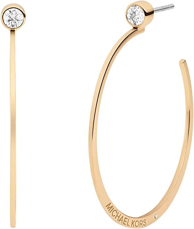 Michael Kors Women's Stainless Steel Gold-Tone Hoop Earrings | Amazon (US)