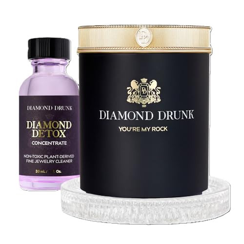 Diamond Drunk The Starter Collection - Non-Toxic, Fine Jewelry Cleaning Kit for Diamond, Gold, & Platinum Rings & More - 2 Months Supply of Safe, Sustainable Cleaner to Restore Shine - Classic Black | Amazon (US)