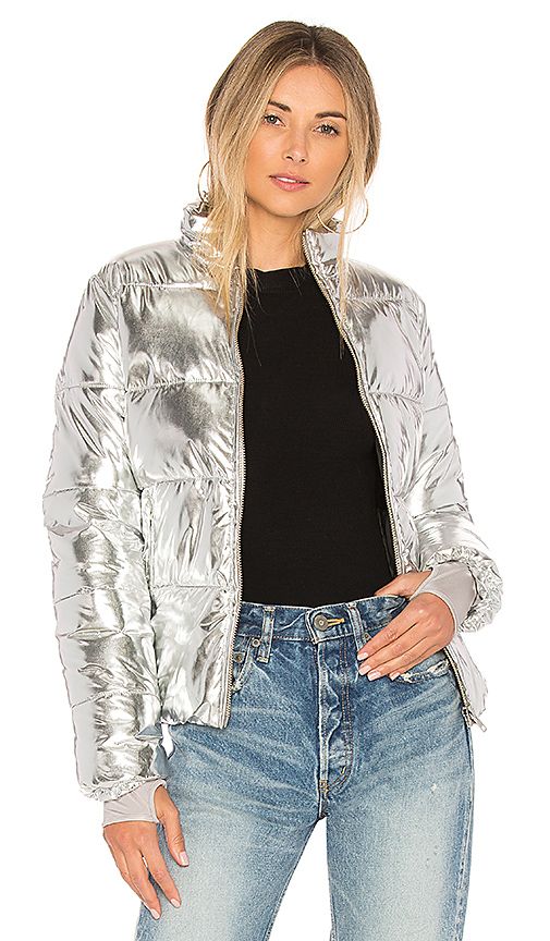 Lovers + Friends x REVOLVE Edelweiss Puffer in Silver. - size L (also in M,S,XS, XXS) | Revolve Clothing
