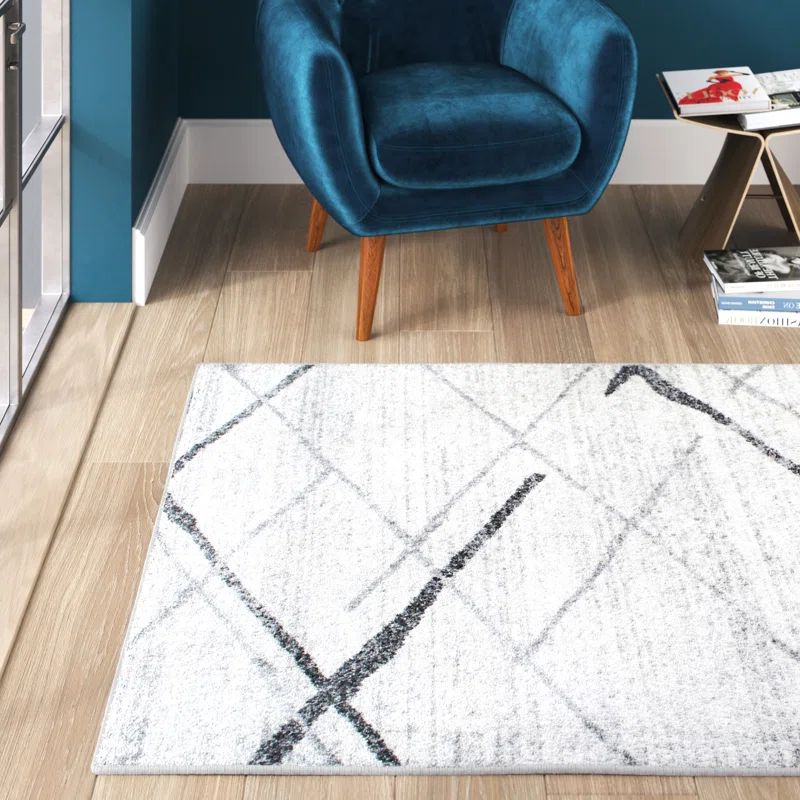 Amii Geometric Area Rug in Ivory/Gray/Charcoal | Wayfair North America