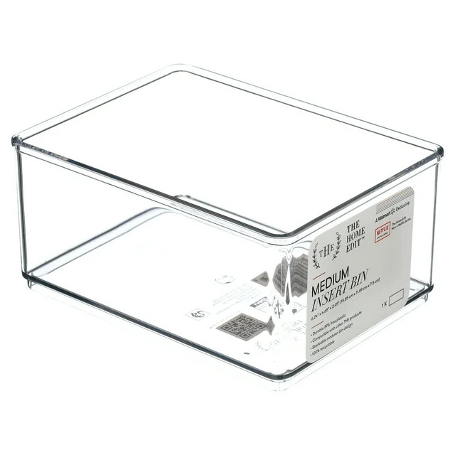 The Home Edit Medium Clear Storage Bin Organizer Insert, 1 Piece, 6.24" x 2.95" x 4.68" | Walmart (US)