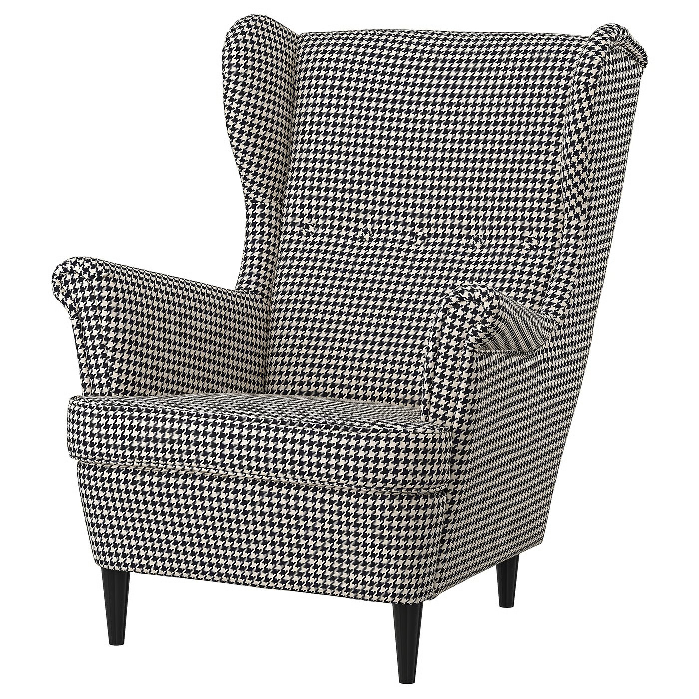 STRANDMON Wing chair, Vibberbo black/beige | IKEA US