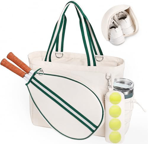 Movker Tennis Tote Bag for Women Shoe Compartment Wet Pocket Fence Hook | Amazon (US)