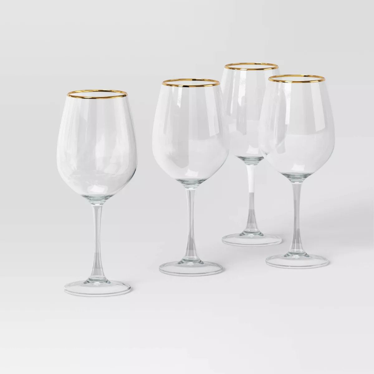 4pc Stemmed Wine Glass Set Gold - Threshold™ | Target