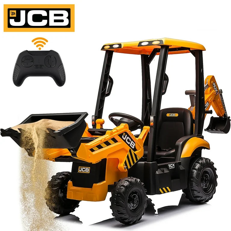 12V Kids Ride on Excavator Digger Toy Cars, JCB Battery Powered Electric Tractor with Remote Cont... | Walmart (US)