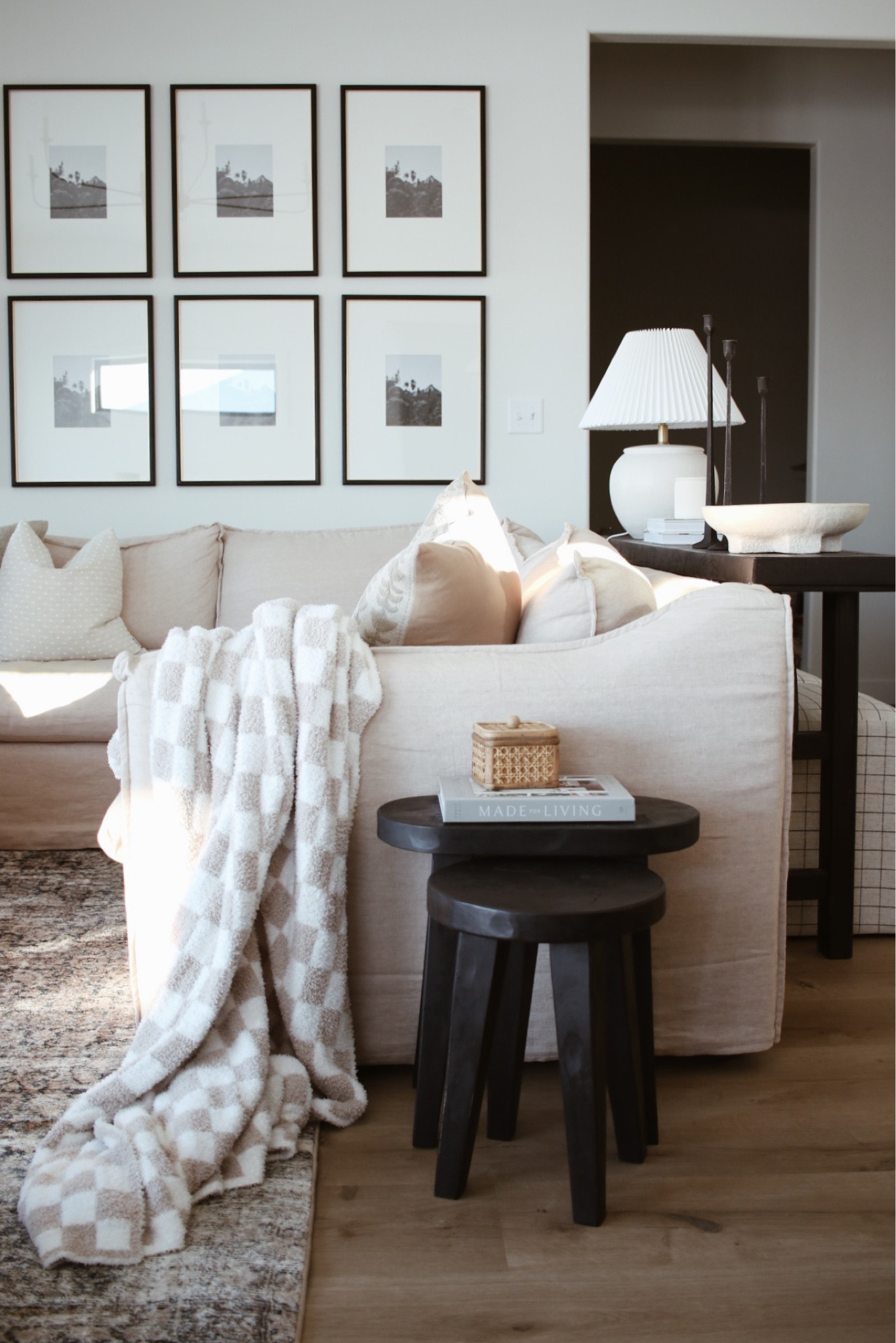 Living room
Checkered throw
Gallery wall
Side table
Accent table
Lamp

#LTKhome #LTKstyletip #LTKunder100