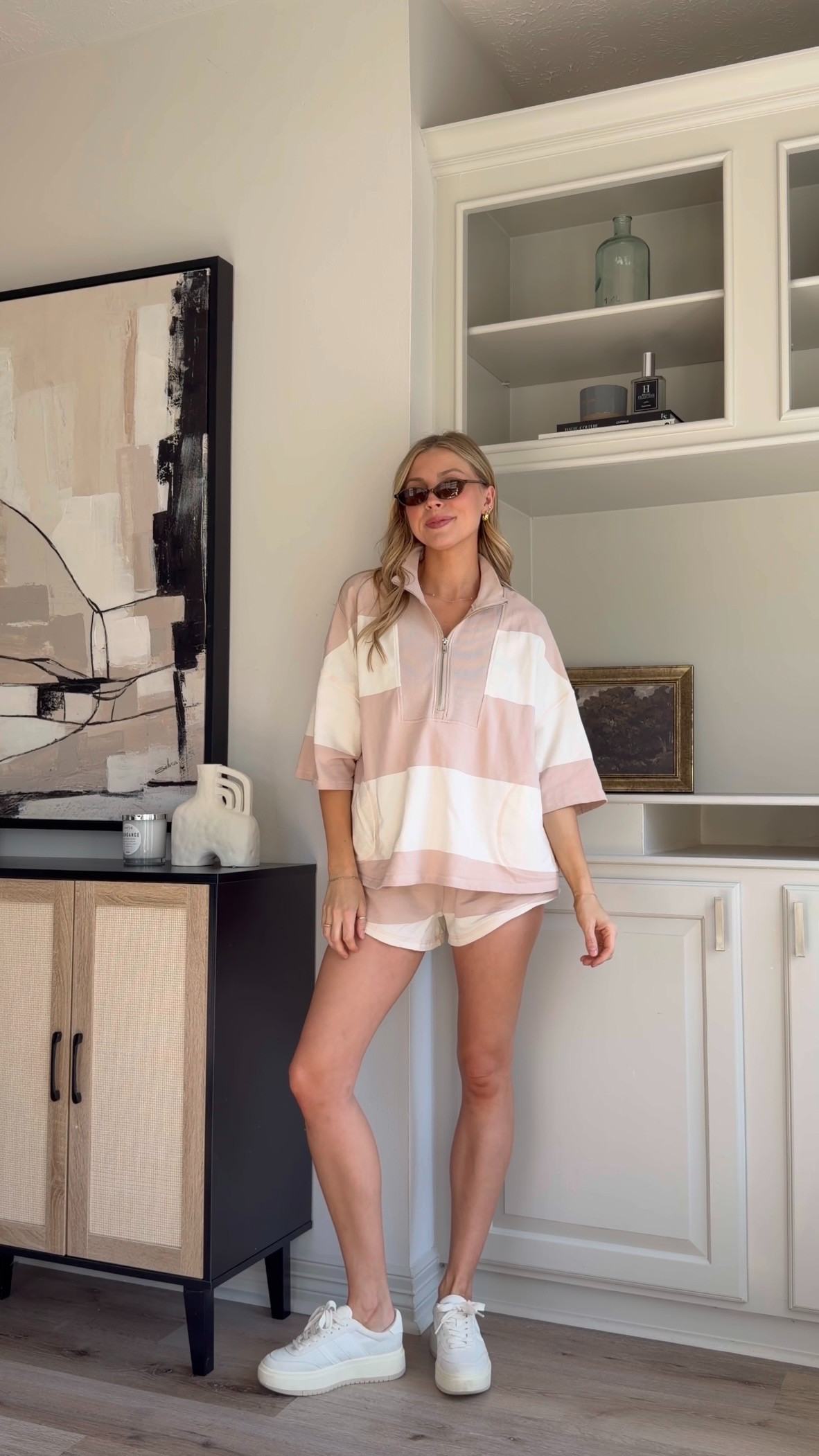 Rugby set for spring! Shorts are stretchy and top is nursing friendly! Size M but should have done S. 
 

 