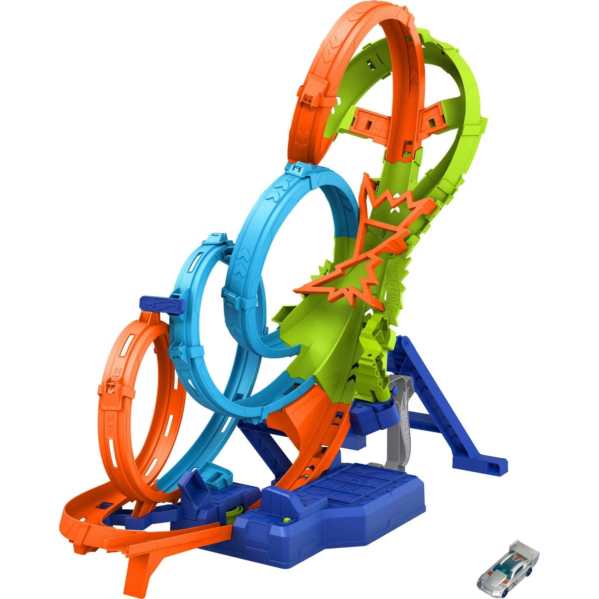 Hot Wheels Action 4-Loop Crash Out Track Set with Motorized Booster and Toy Car - 1:64 Scale | Target