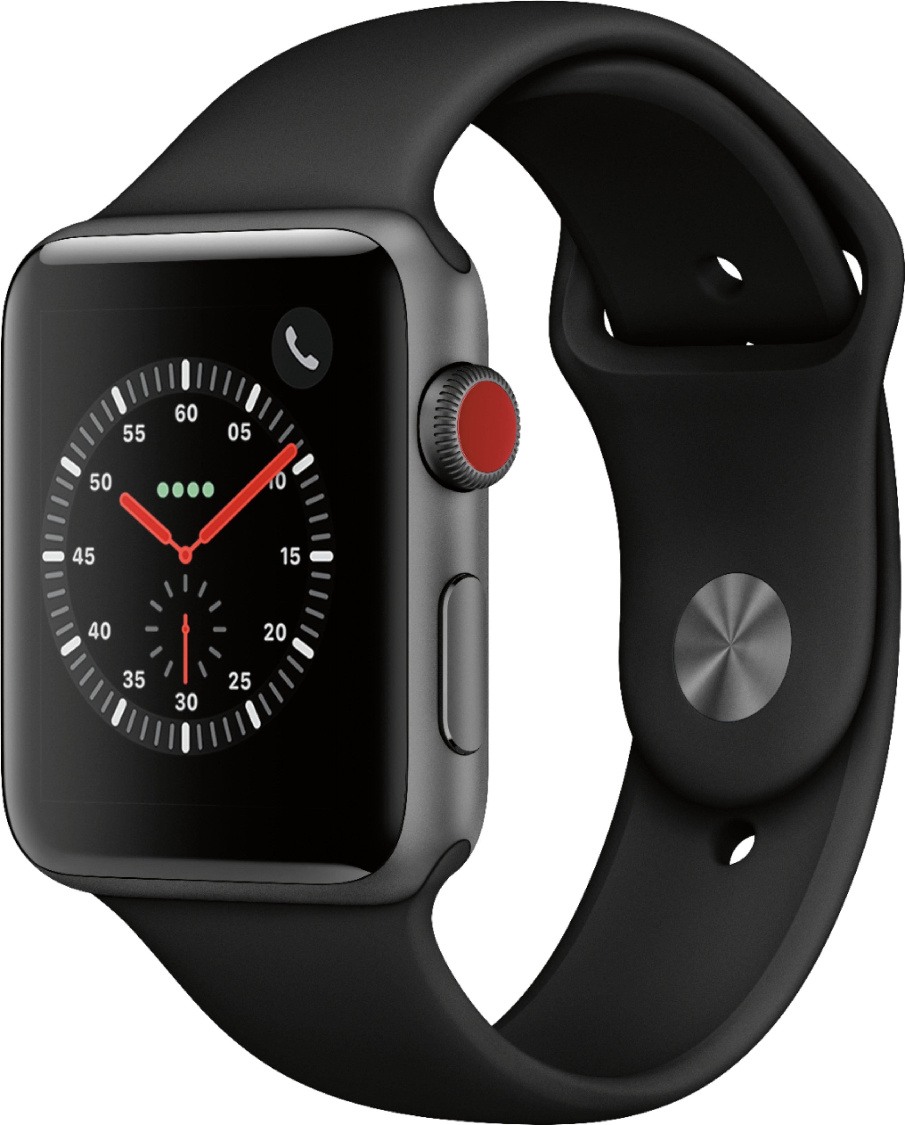 Apple Watch Series 3 (GPS + Cellular) 42mm Space Gray Aluminum Case with Black Sport Band - Space Gr | Best Buy U.S.