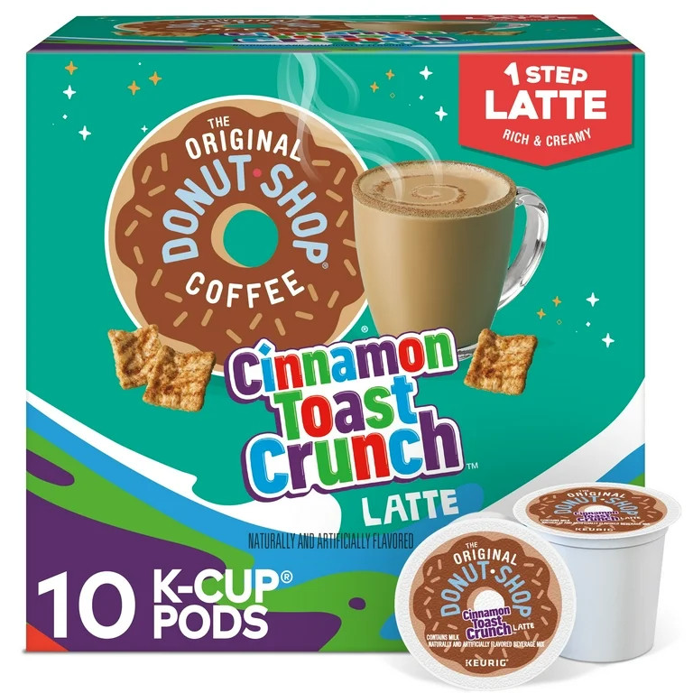 The Original Donut Shop, One Step Cinnamon Toast Crunch Latte K-Cup Coffee Pods, 10 Count | Walmart (US)