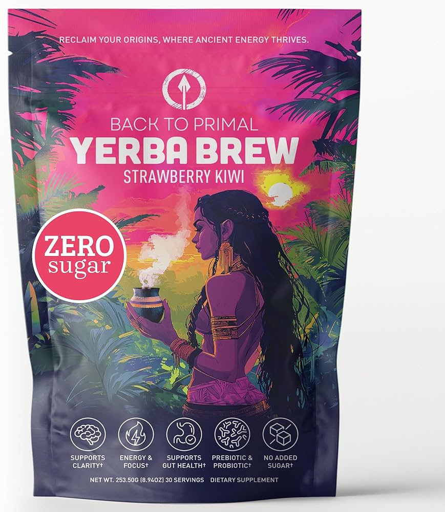 Yerba Mate Instant Tea - Strawberry Kiwi, 4-in-1 Blend, 30 Servings | Supports Energy, Focus and ... | Amazon (US)