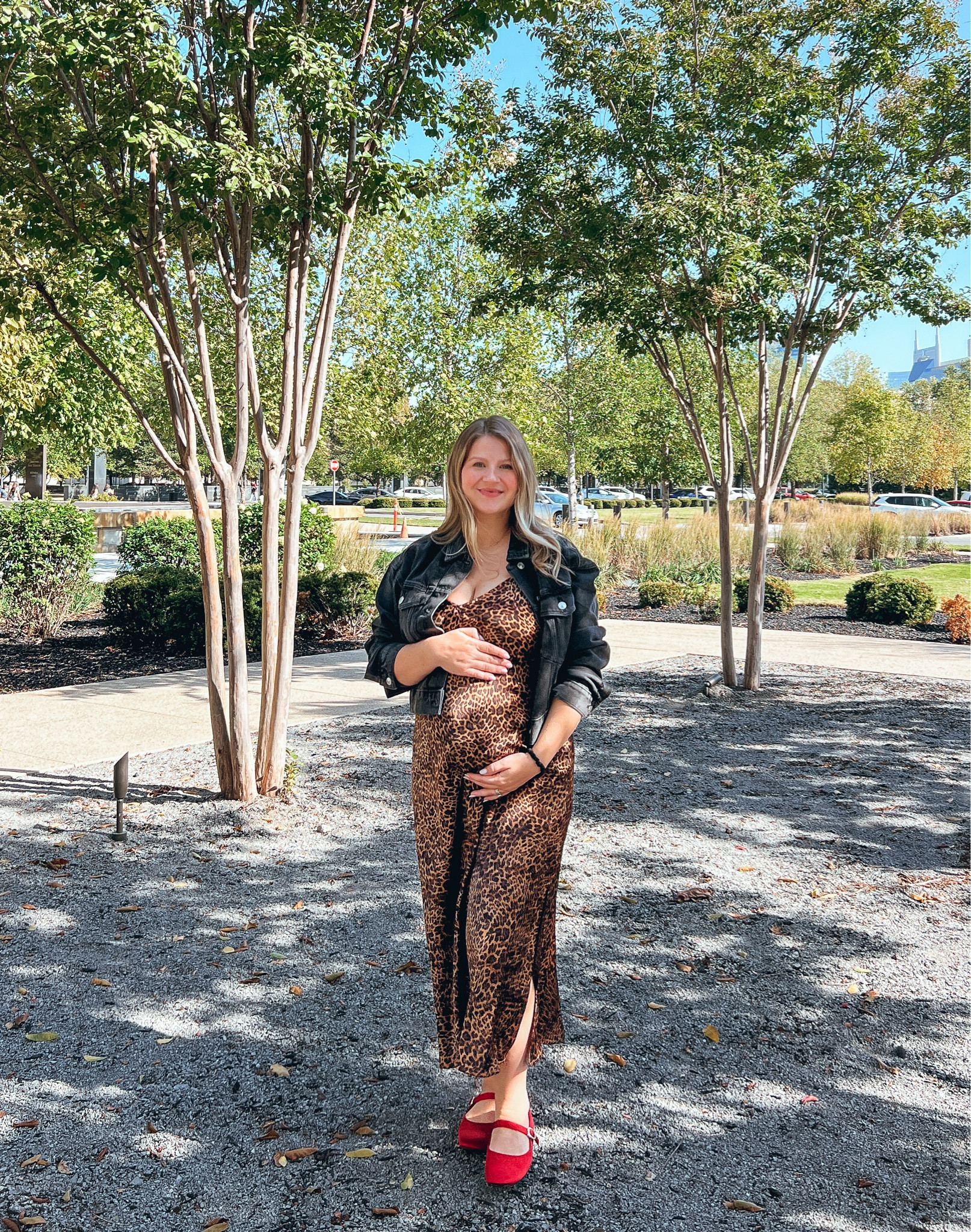 Leopard slip dress perfect with growing bump #28weekspregnant 

#LTKBump