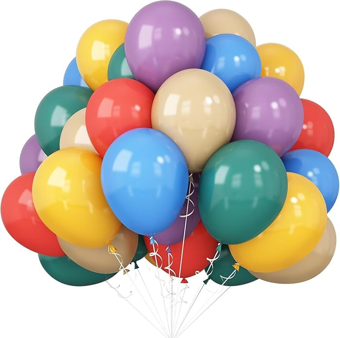 Colorful Balloons Rainbow Assorted Color Latex Balloons Set 60pcs 12inch Blush Blue Nude Light Pu... | Amazon (US)