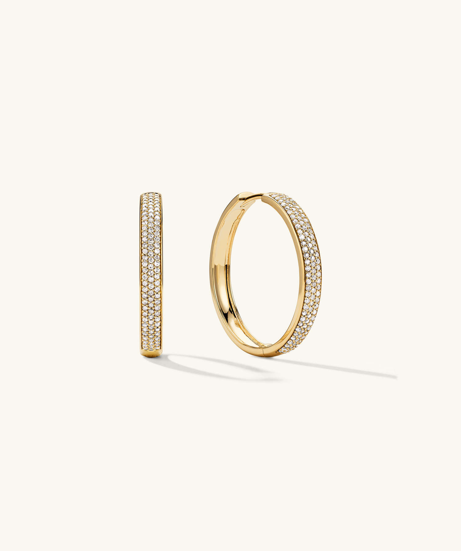 Bold Pavé Diamond Large Hoops | Mejuri (Global)