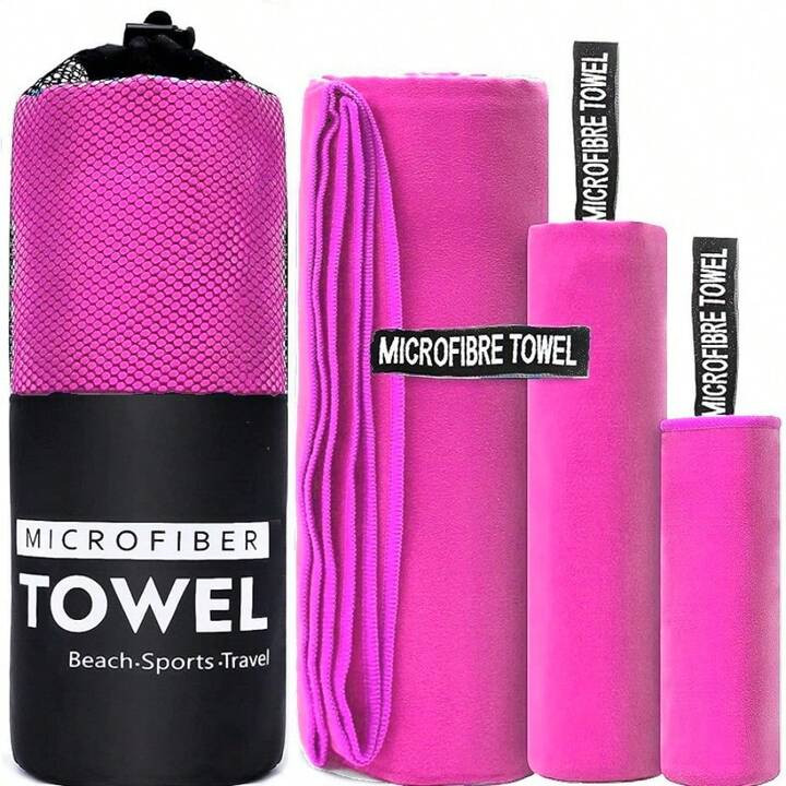 Quick Dry Beach Towel With Ultra Fine Fiber Water Absorption, Soft Double-Sided Plush Beach Blank... | SHEIN