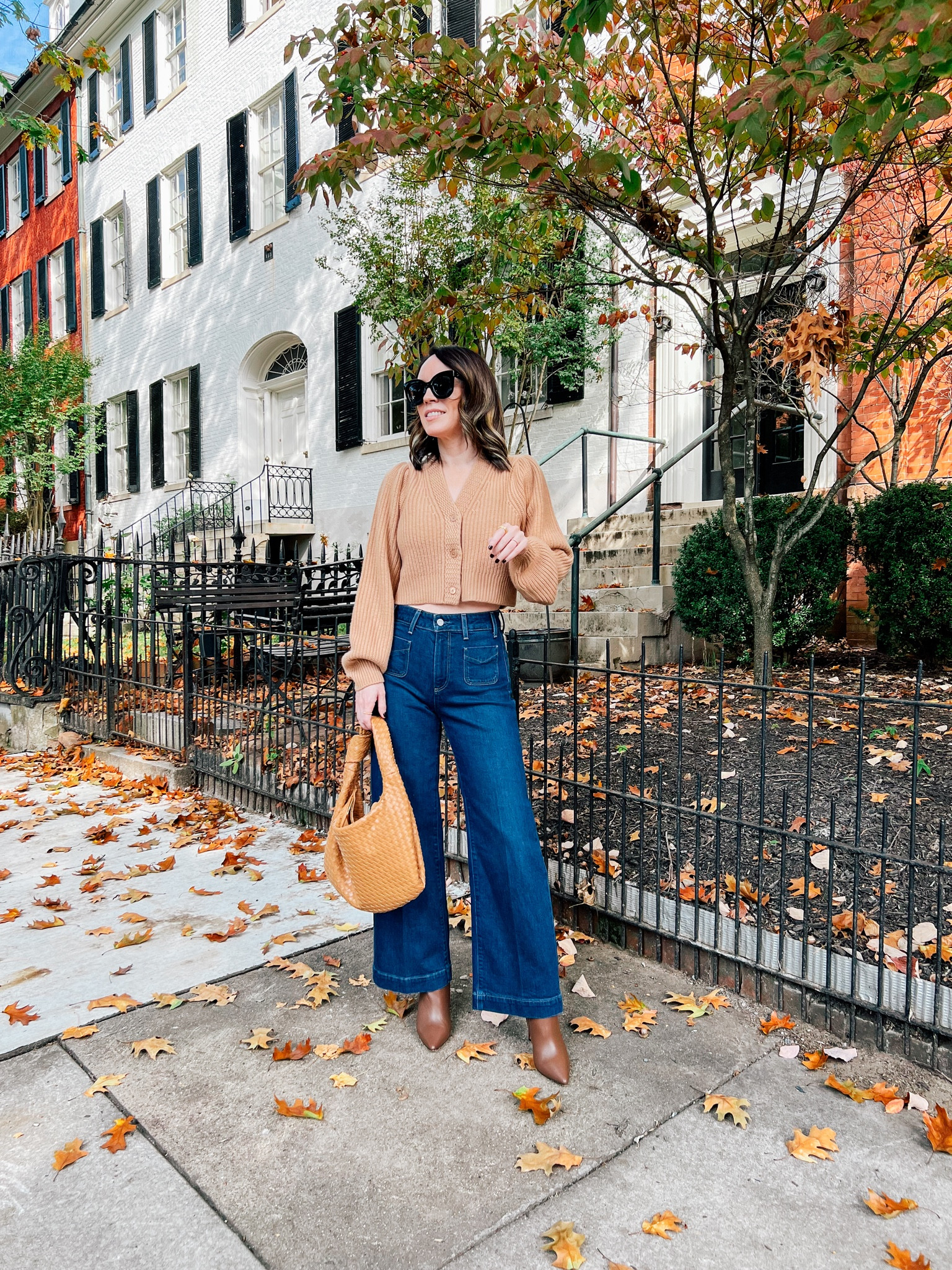 Wide leg jeans styled for fall

#LTKover40 #LTKSeasonal