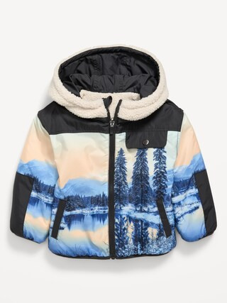 Oversized Reversible Sherpa Jacket for Toddler Boys | Old Navy (US)