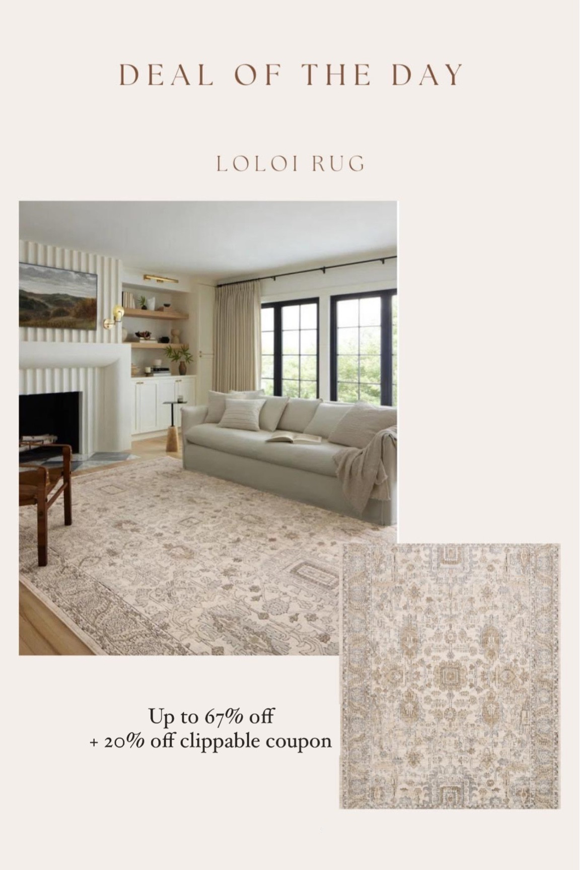 The extra discount sale is back for this stunning Loloi rug!!! Currently has an extra 20% off coupon for prime members 🏃‍♀️🚨 it always sells out when they do this! 

#LTKhome #LTKsalealert