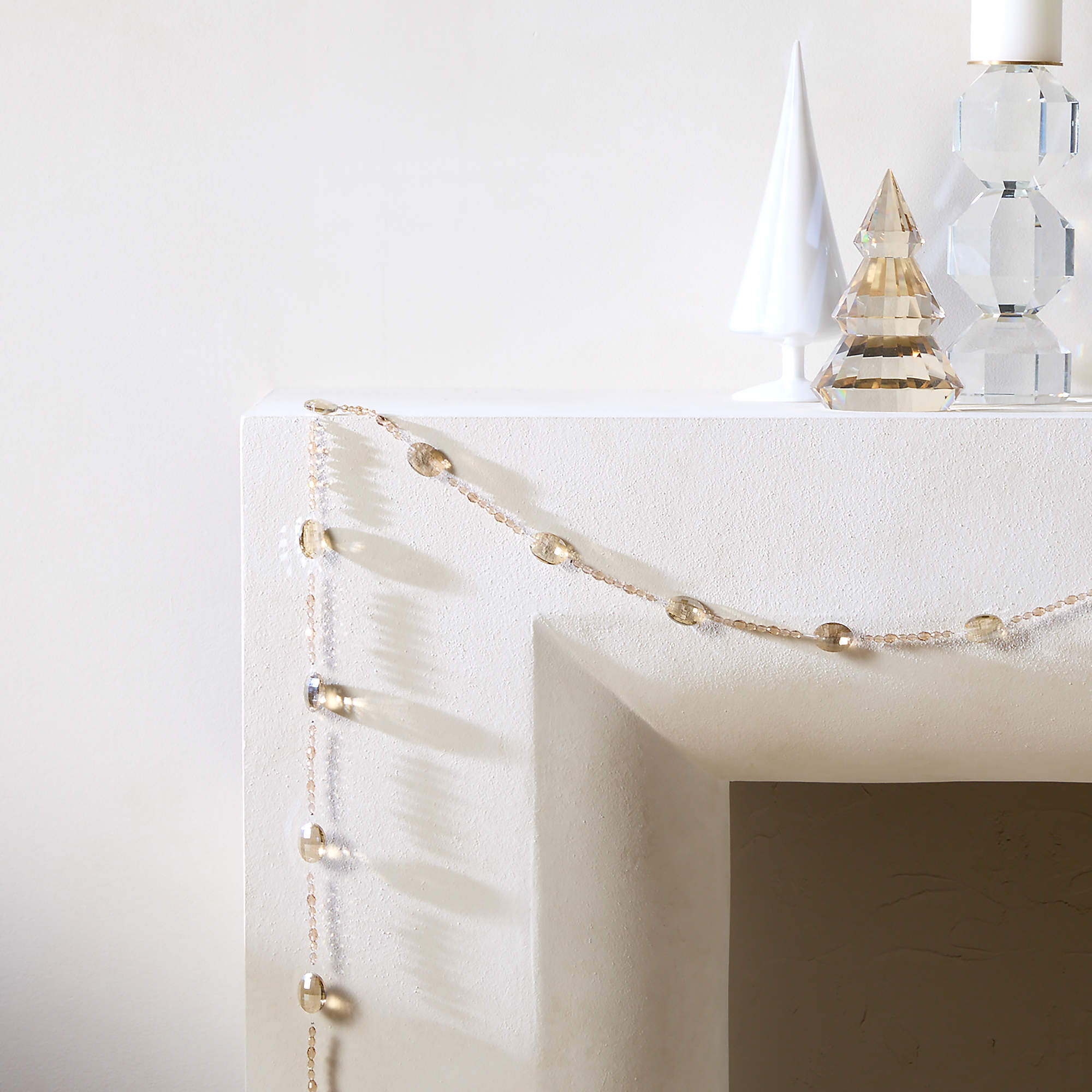 Theia Crystal Champagne and Clear Holiday Garland 72" | CB2 | CB2