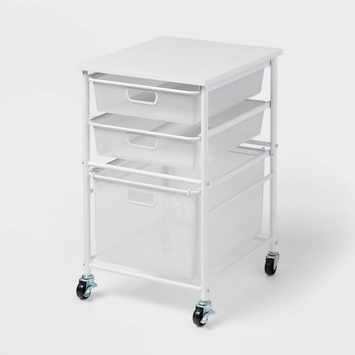 Steel File Utility Cart White - Brightroom™: Rolling Storage with Casters, Under Desk Organizer... | Target
