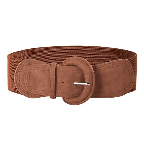 GRACE KARIN Plus Size Belts for Women Thick Belts for Women Suede Brown Leather Belt Fashion Stretch Belt L | Amazon (US)