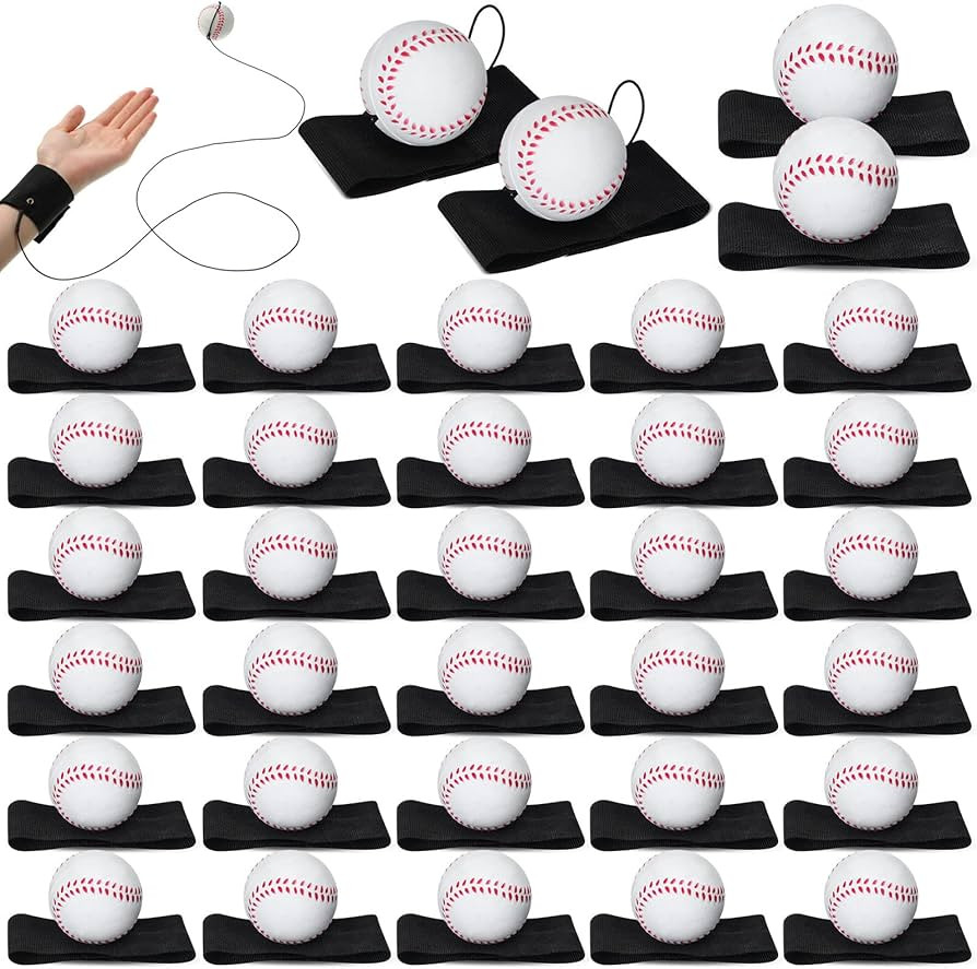 Jerify 30 Pcs Wrist Return Ball on a String Baseball Football Soccer Tennis Party Favor Sports Re... | Amazon (US)