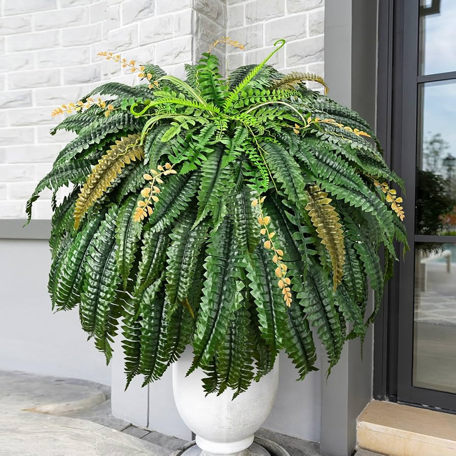 MARTINE MALL 48 inch 133 Leaves Fake Ferns Artificial Ferns for Outdoors Look Real, Large Faux Bo... | Amazon (US)