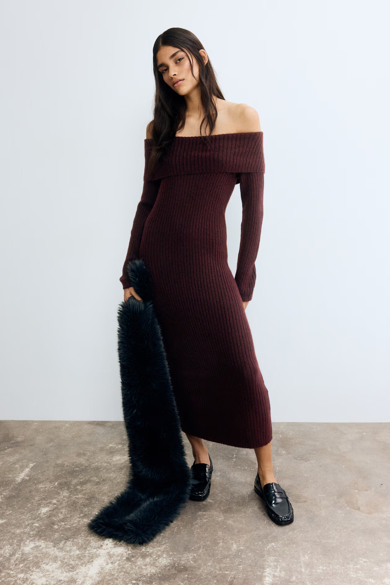 Rib-Knit Off-the-Shoulder Dress | H&M (US + CA)