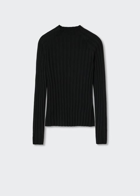 High collar ribbed knit  sweater -  Women | Mango United Kingdom | MANGO (UK)