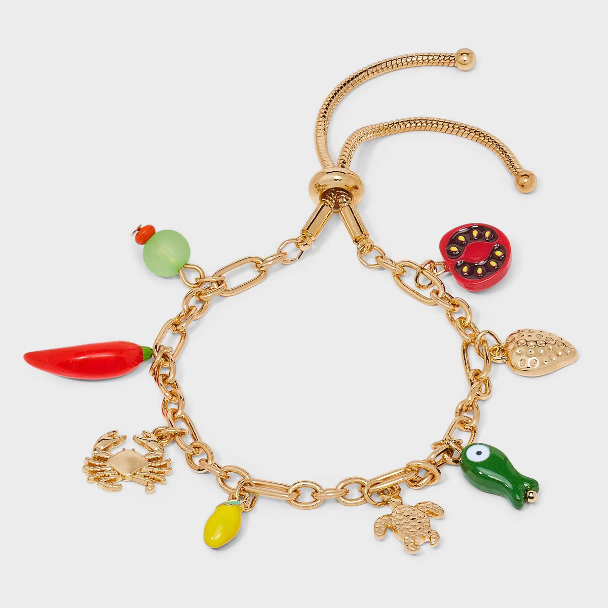 Fresh Catch Charm Pull-Tie Bracelet - Universal Thread™ Gold | Target