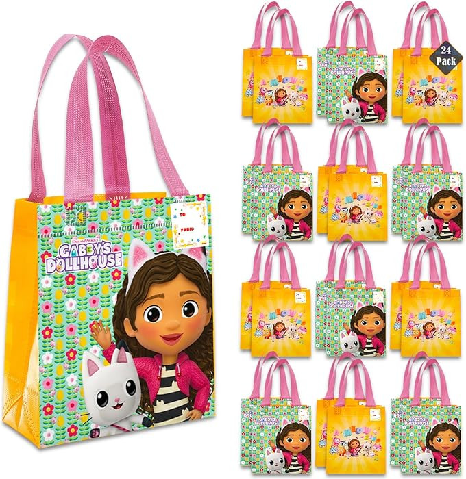 Gabby's Dollhouse Party Favor Bag Set – 24 Pack of 8" Gabby Party Goodie Bags for Kids Bulk Reu... | Amazon (US)