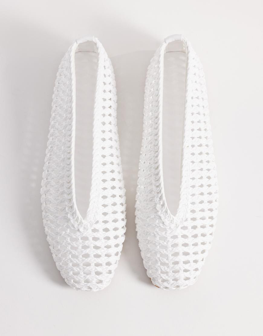 ASOS DESIGN Lioness weave ballets in white | ASOS (Global)