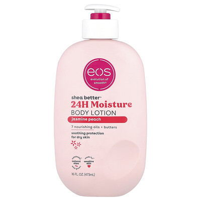 EOS, Shea Better™, 24H Moisture Body Lotion, Jasmine Peach, 16 fl oz (473 ml) | iHerb
