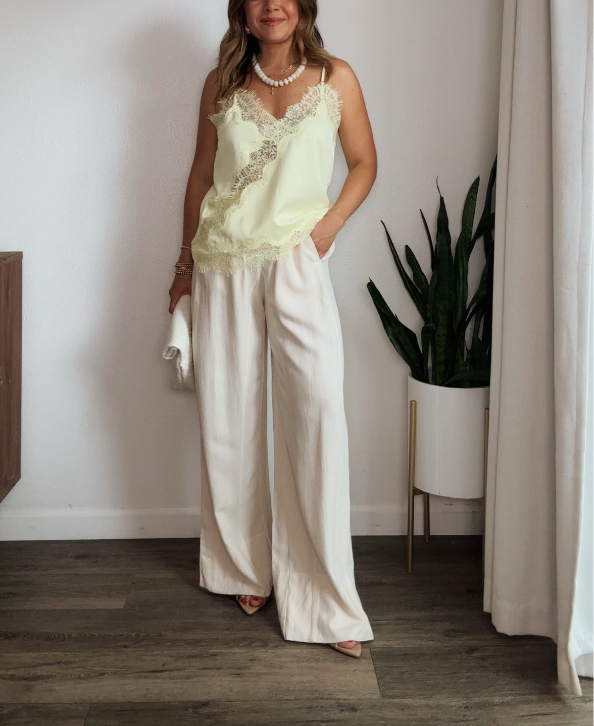One of my favorite tops I currently owned! It’s so versatile and pretty! Love the color too! 
These pants are from Amazon and they totally give me designer vibes. The material feel luxe and it has such a good fit too!!
Top size xs
Pants size small

#LTKootd #LTKSeasonal #LTKTravel