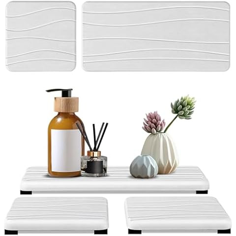 2 PCS Water Absorbent Diatomite Coasters Rectangle(8.27"x3.94"), Grooved Design, Water Absorbing ... | Amazon (US)