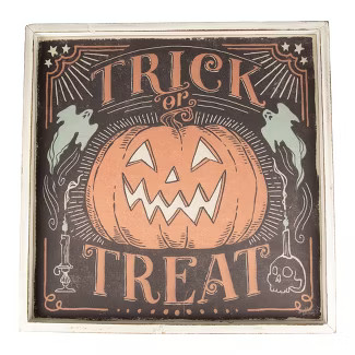 Northlight 18.75" Trick or Treat Jack O Lantern Halloween Wall Sign | Target