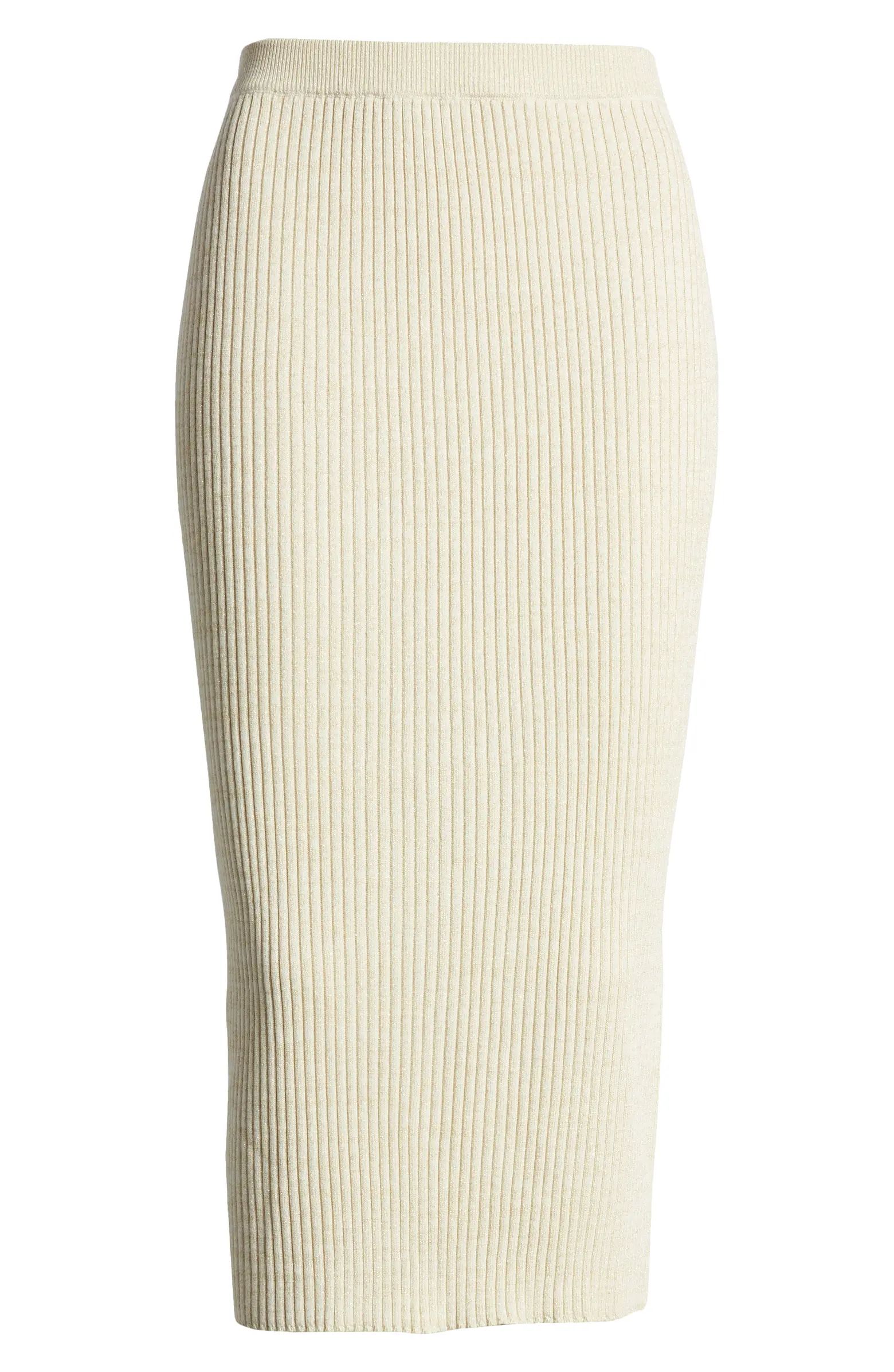 Open Edit Sparkle Ribbed Sweater Skirt | Nordstrom | Nordstrom