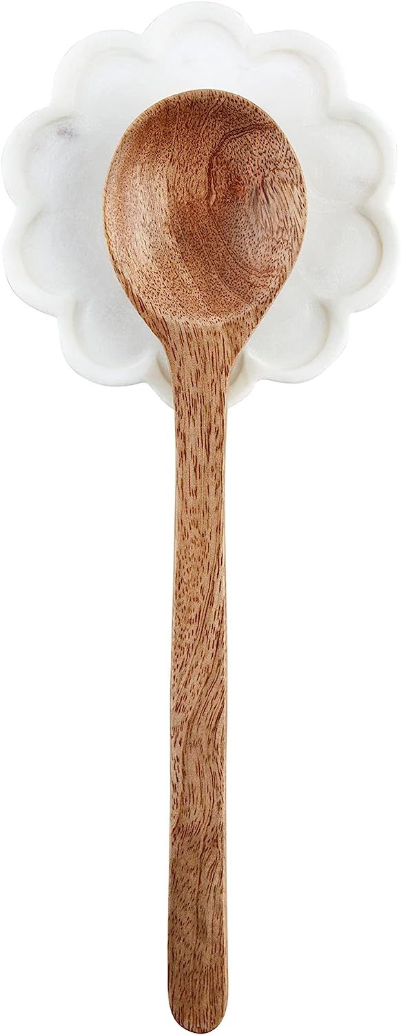 Mud Pie Spoon Rest Set, 5" dia, White | Amazon (US)