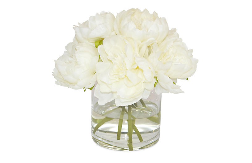9" Becklow Peony Arrangement, Faux | One Kings Lane
