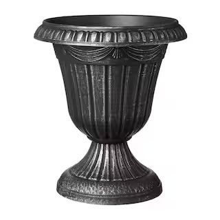 Arcadia Garden Products Traditional 10 in. x 12 in. Silver Plastic Urn PL20SL - The Home Depot | The Home Depot