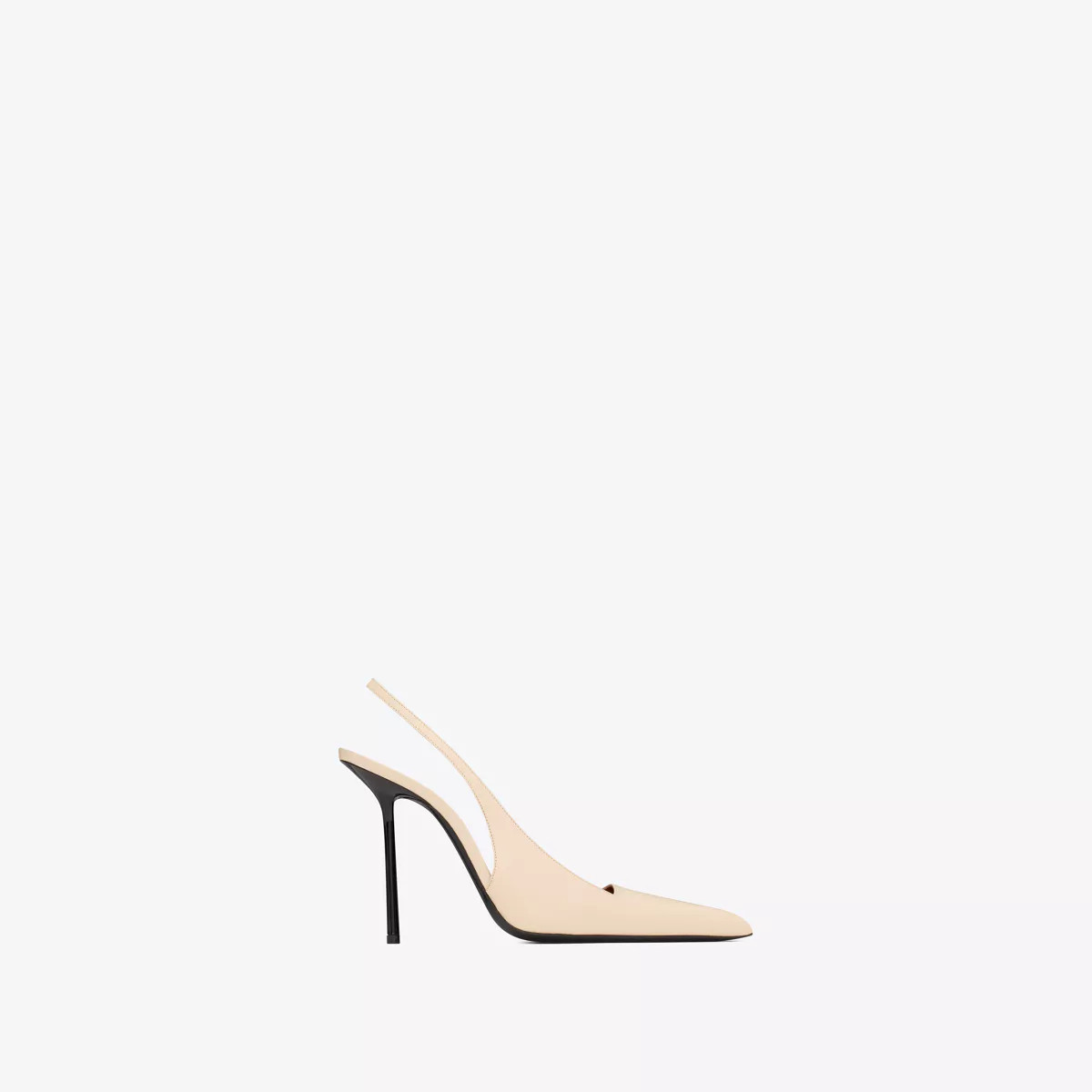 Kiss Slingback Pumps In Shiny Leather White 9 | Saint Laurent Inc. (Global)
