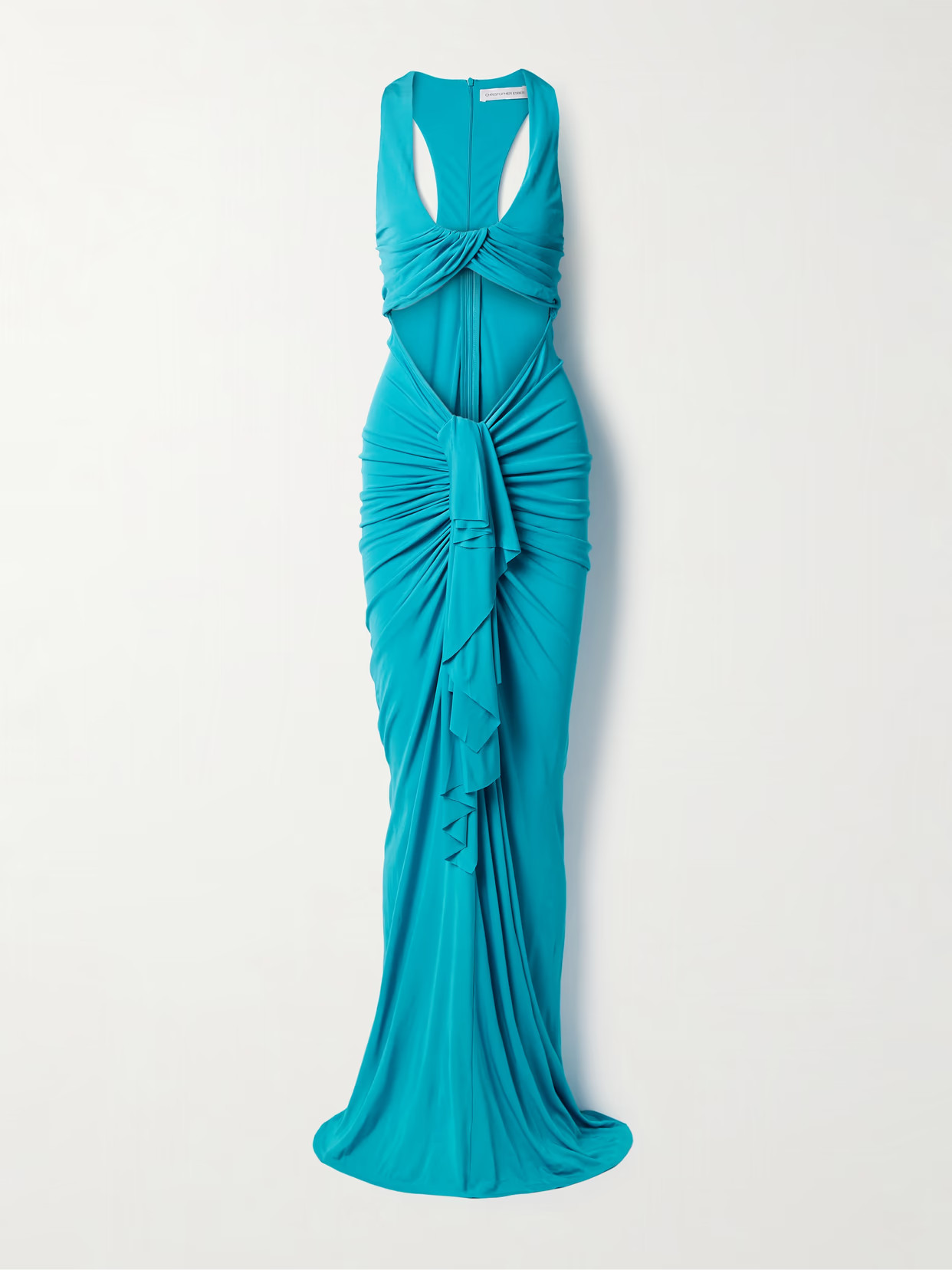 Christopher Esber - Vivenda Cutout Draped Jersey Maxi Dress - Blue | NET-A-PORTER (US)
