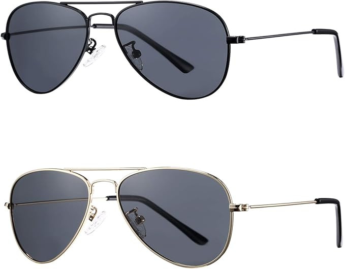 COASION Classic Polarized Small Aviator Sunglasses for Kids Baby Girls Boys Age 2-10 50MM | Amazon (US)