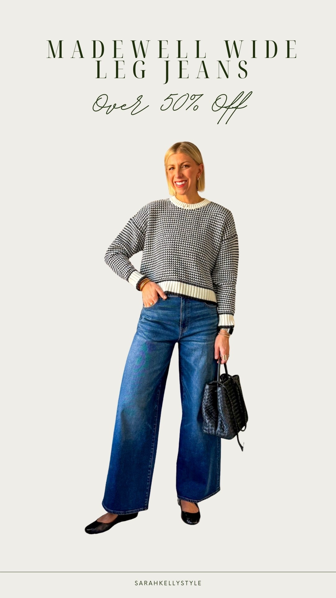 SALE ALERT!
These Madewell extra wide jeans are over 50% off right now! With code: LETSGO
I’m wearing my true to size 28 in the regular length. I am 5‘10“ for height reference. Get your true size in these flattering wide leg jeans 

#LTKootd #LTKCyberWeek #LTKFindsUnder100