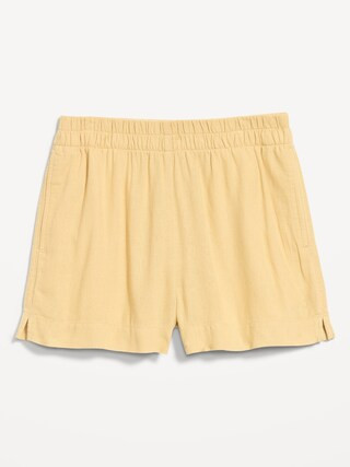 High-Waisted Beach Linen Pull-On Shorts | Old Navy (US)