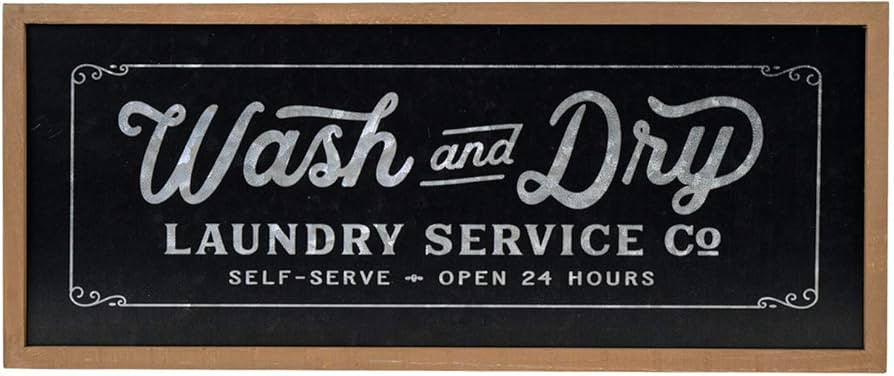 NIKKY HOME Laundry Room Decor Black Sign, Farmhouse Vintage Metal Wash Dry Wall Plaque Art with W... | Amazon (US)