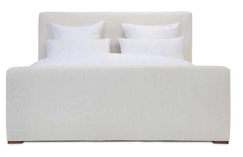 Nemus Panel Bed, Ivory Linen | One Kings Lane