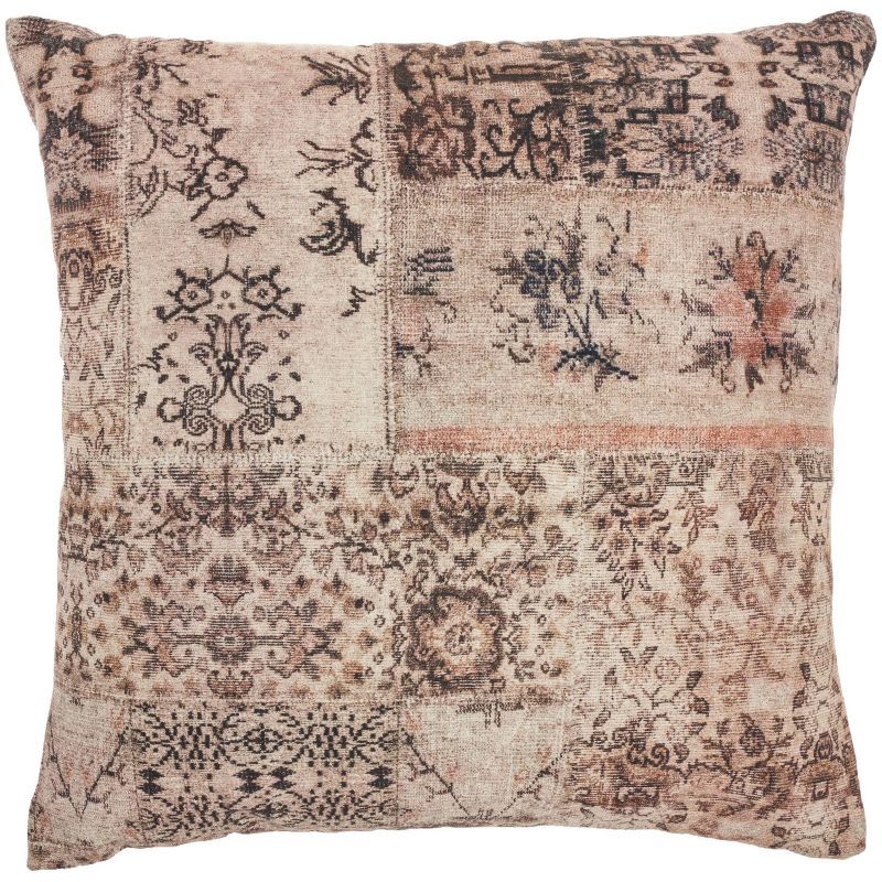 Persian Patchwork Throw Pillow Gray  - Nicole Curtis | Target